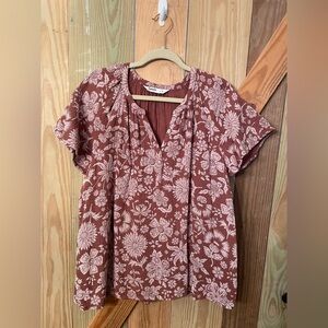 Sonoma Floral Short Sleeve Top Size XL